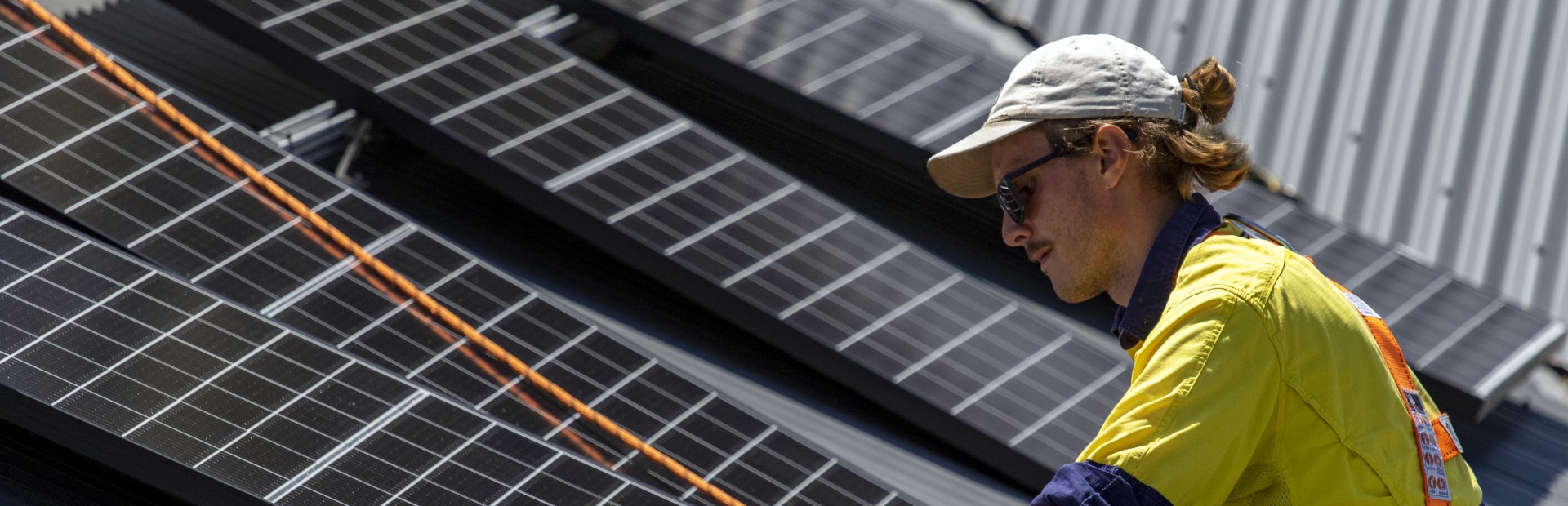 Solar panels being installed