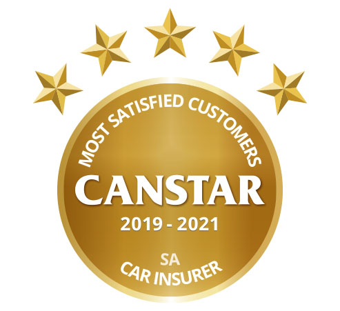 Canstar Most Satisfied Customers, SA Car Insurer, 2019 to 2021 logo
