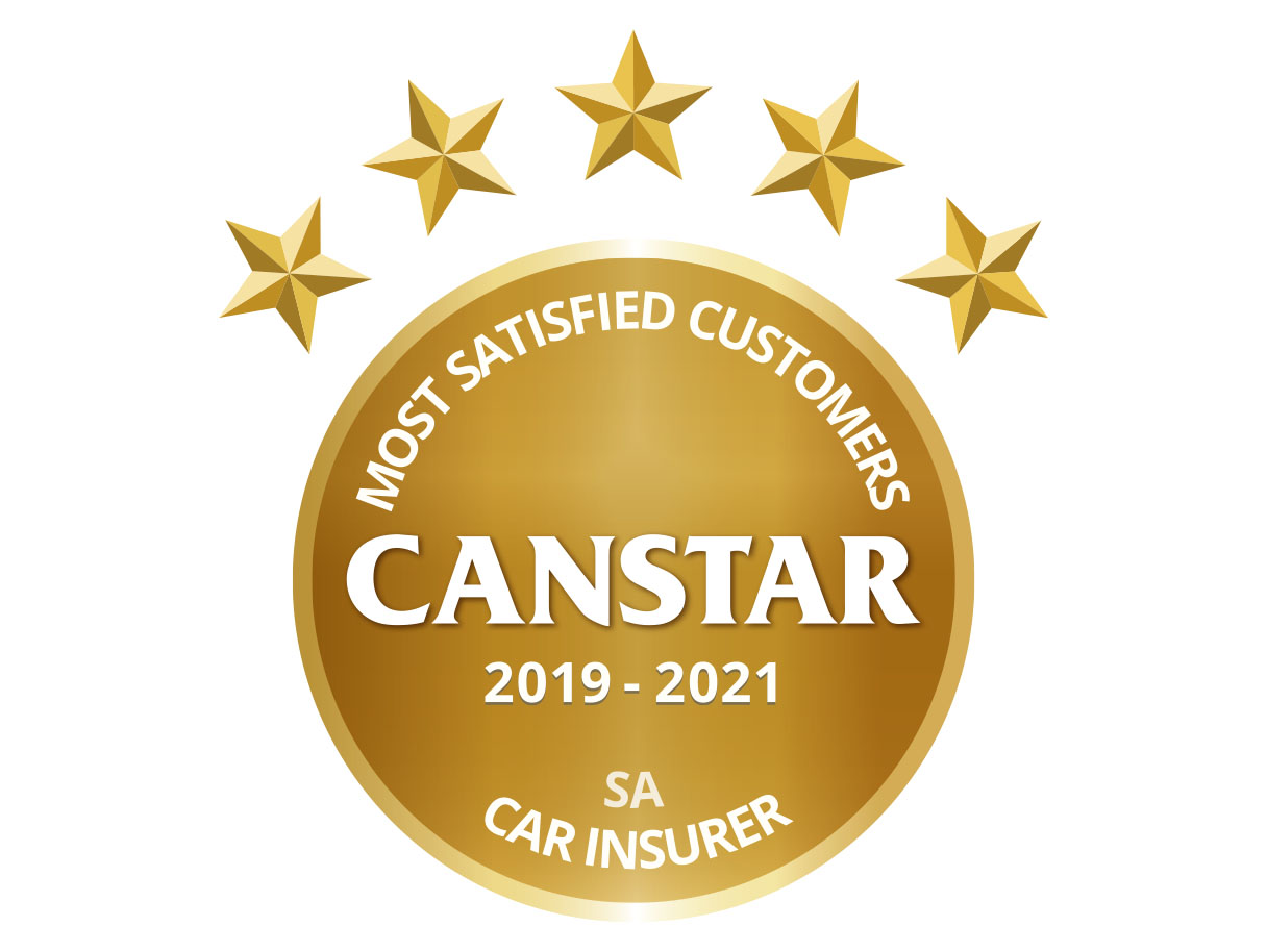 Canstar Most Satisfied Customers, SA Car Insurer, 2019 to 2021 logo