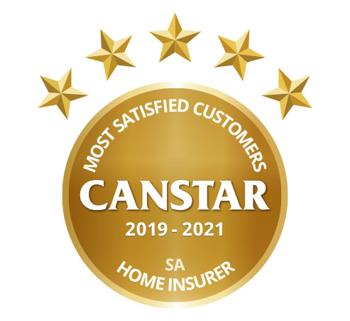 Canstar Most Satisfied Customers, SA Home Insurer, 2019 to 2021 logo
