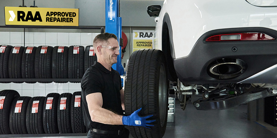 RAA tyres being installed